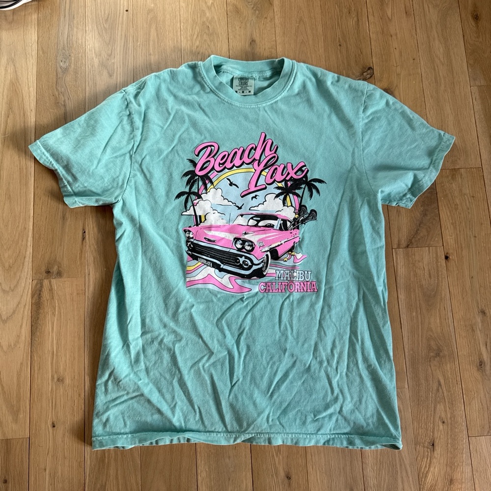 Graphic beach lacrosse tee